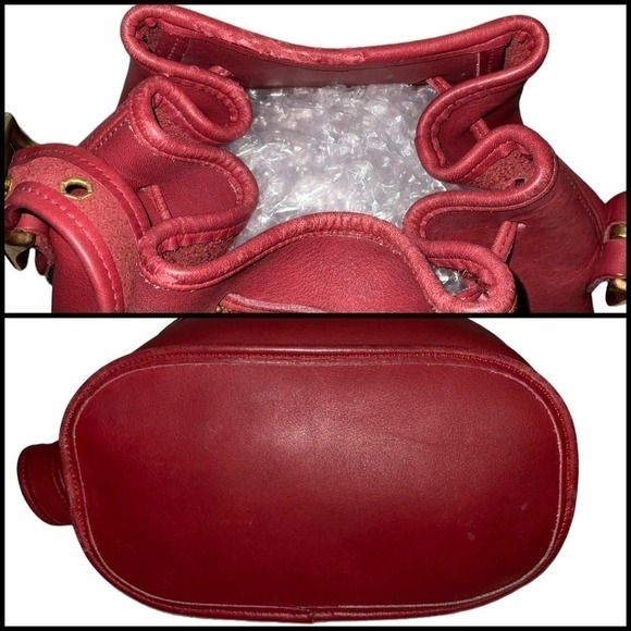 Vintage Coach Lulas Legacy Red Drawstring Crossbody Bucket Bag 9952 - Picture 9 of 16
